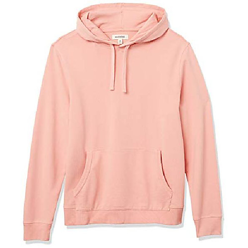 

amazon brand - men's lightweight french terry pullover hoodie sweatshirt, coral, xx-large