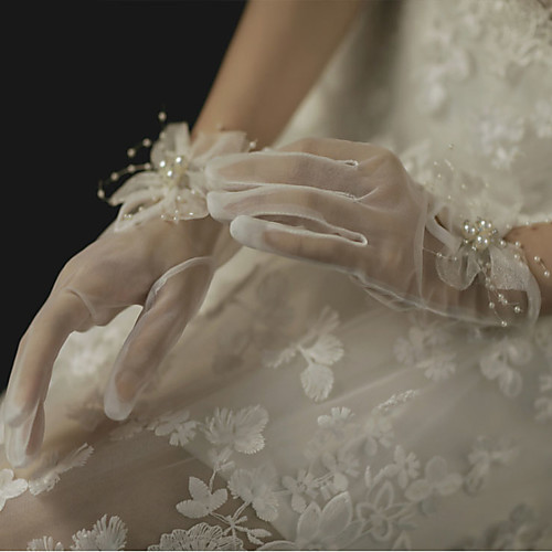

Breathable Mesh Suit Length Glove Gloves / Imitation Pearl With Faux Pearl