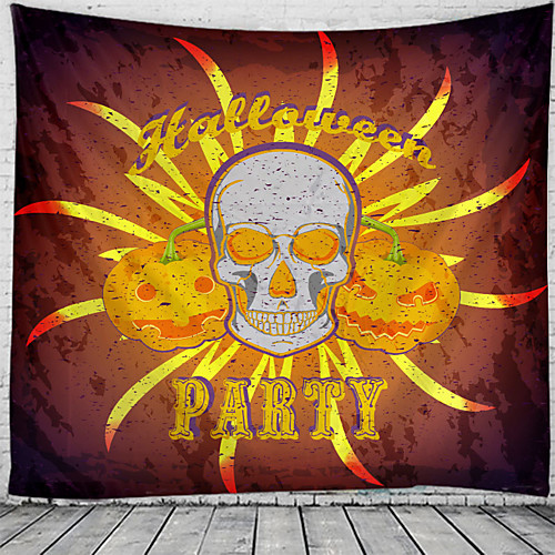 

Halloween Wall Tapestry Art Decor Blanket Curtain Picnic Tablecloth Hanging Home Bedroom Living Room Dorm Decoration Psychedelic Skull Skeleton Bat Pumpkin Haunted Scary Polyester