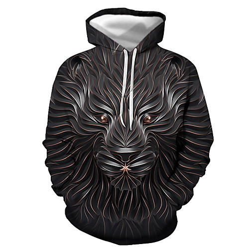 

Men's Pullover Hoodie Sweatshirt Graphic Hooded Daily Going out 3D Print Basic Casual Hoodies Sweatshirts Long Sleeve Black