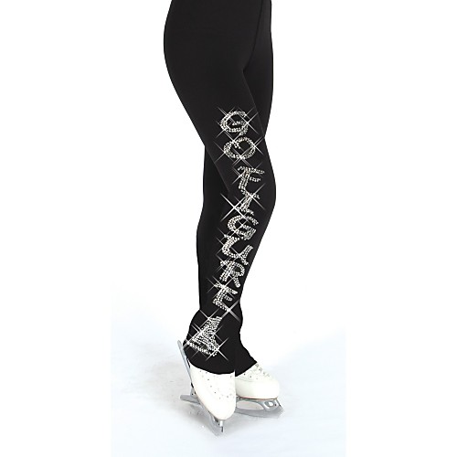 

Figure Skating Pants Women's Girls' Ice Skating Pants / Trousers Black Spandex High Elasticity Training Competition Skating Wear Handmade Crystal / Rhinestone Ice Skating Winter Sports Figure Skating