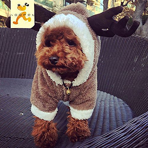 

dog cat christmas costume deer hoodie cute funny clothes design for small pets