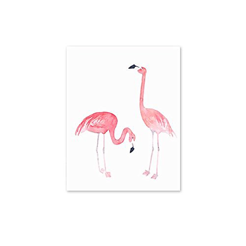 

watercolor flamingo canvas painting modern living room bedroom study art decor