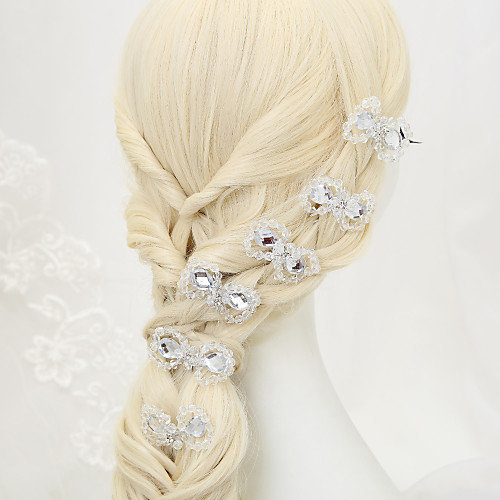 

Crystal / Rhinestone / Alloy Hair Pin with Rhinestone / Crystal / Paillette 6pcs Wedding Headpiece