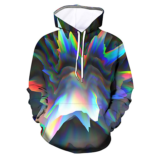 

Men's Pullover Hoodie Sweatshirt Graphic Daily Going out 3D Print Casual Hoodies Sweatshirts Black