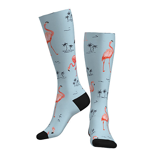 

Compression Socks Long Socks Over the Calf Socks Athletic Sports Socks Cycling Socks Men's Women's Bike / Cycling Breathable Soft Comfortable 1 Pair Flamingo Cotton Sky Blue M L / Stretchy