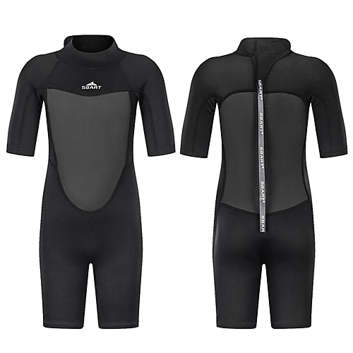 

Boys' Girls' Shorty Wetsuit 2mm SCR Neoprene Diving Suit Short Sleeve Back Zip Patchwork Autumn / Fall Spring Summer / Stretchy / Kid's