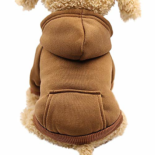 

pet hoodie,puppy 6 color solid pullover dog two-legged apparel with kangaroo pocket coffee