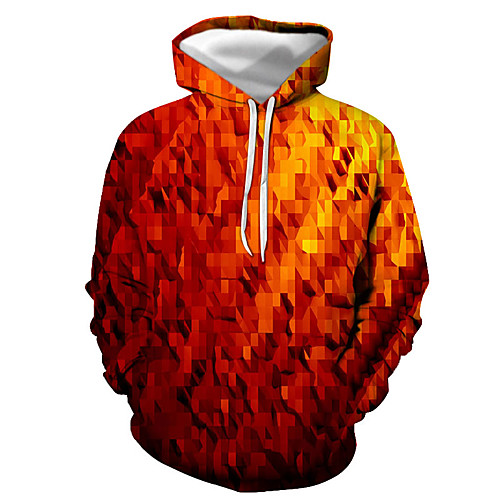 

Men's Pullover Hoodie Sweatshirt Graphic Daily Going out 3D Print Basic Casual Hoodies Sweatshirts Orange