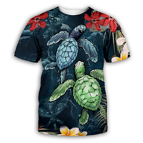 

Men's T shirt 3D Print Graphic Print Short Sleeve Party Tops Exaggerated Rainbow