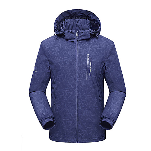 

Men's Hiking Jacket Winter Outdoor Solid Color Waterproof Windproof Breathable Warm Jacket Full Length Hidden Zipper Hunting Fishing Climbing Black Blue Grey