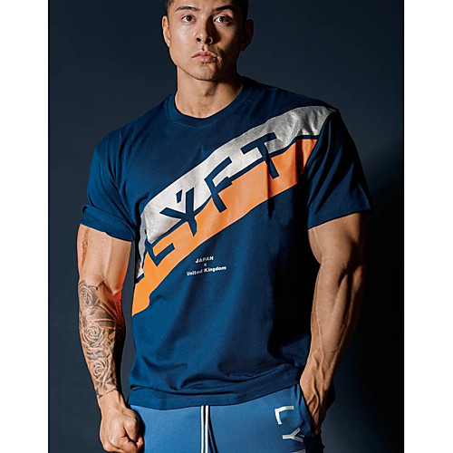 

Men's Short Sleeve Running Shirt Tee Tshirt Street Athleisure Summer Cotton Moisture Wicking Breathable Soft Fitness Gym Workout Running Jogging Sportswear Normal White Black Blue LightBlue Activewear