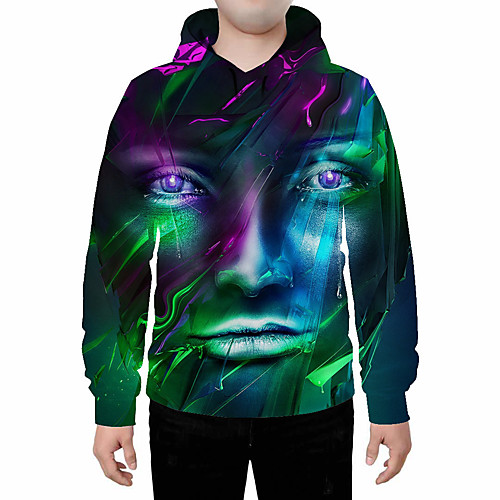 

Men's Pullover Hoodie Sweatshirt Abstract 3D Portrait Daily Going out 3D Print 3D Print Casual Hoodies Sweatshirts Light Green