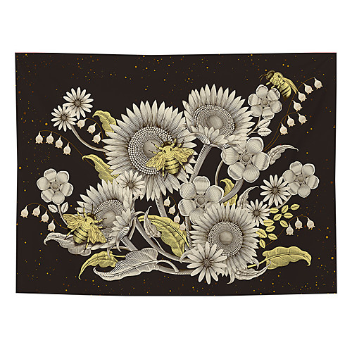 

Wall Tapestry Art Decor Blanket Curtain Picnic Tablecloth Hanging Home Bedroom Living Room Dorm Decoration Polyester Flowers Bee View