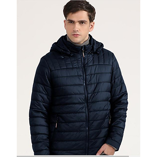 

Men's Padded Parka Solid Colored Nylon Black / Blue / Yellow S / M / L