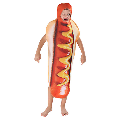 

hotdog Cosplay Costume Party Costume Kid's Boys' Cosplay Halloween Halloween Festival / Holiday Polyester Red Easy Carnival Costumes / Leotard / Onesie / Leotard / Onesie