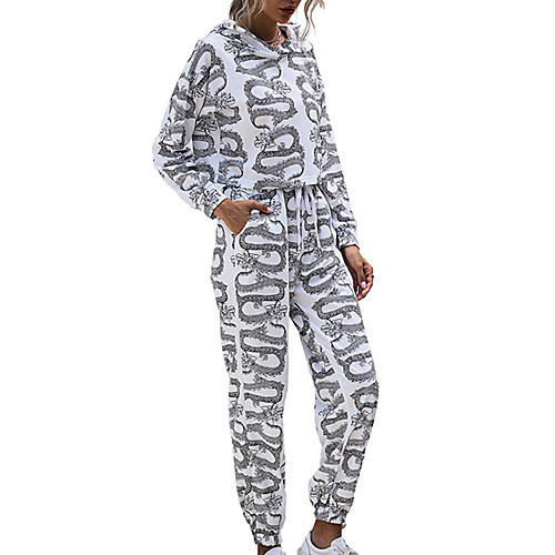 

Women's 2 Piece Set Crop Top Hoodie Dragon Sport Athleisure Hoodie Pants Clothing Suit Long Sleeve Warm Soft Comfortable Everyday Use Daily Exercising / Winter