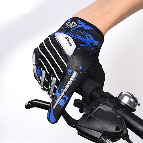 

Winter Bike Gloves / Cycling Gloves Mountain Bike Gloves Thermal Warm Adjustable Waterproof Breathable Full Finger Gloves Sports Gloves Fleece Mesh Red Blue Green for Velcro / Anti-Slip