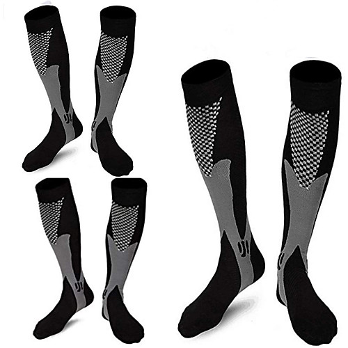 

Compression Socks Athletic Sports Socks 3 Pairs Long Women's Men's Tube Socks Breathable Sweat wicking Comfortable Gym Workout Running Skateboarding Cycling Soccer Sports Novelty Nylon Black / Street