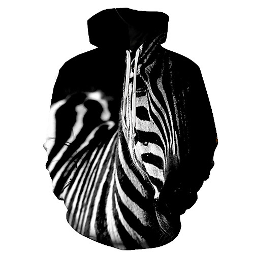 

Men's Plus Size Pullover Hoodie Sweatshirt Graphic Animal Hooded Going out Club 3D Print Basic Casual Hoodies Sweatshirts Long Sleeve Black