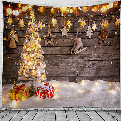 

Christmas Santa Claus Holiday Party Wall Tapestry Art Decor Blanket Curtain Picnic Tablecloth Hanging Home Bedroom Living Room Dorm Decoration Christmas Tree Snow Gift Snow Polyester