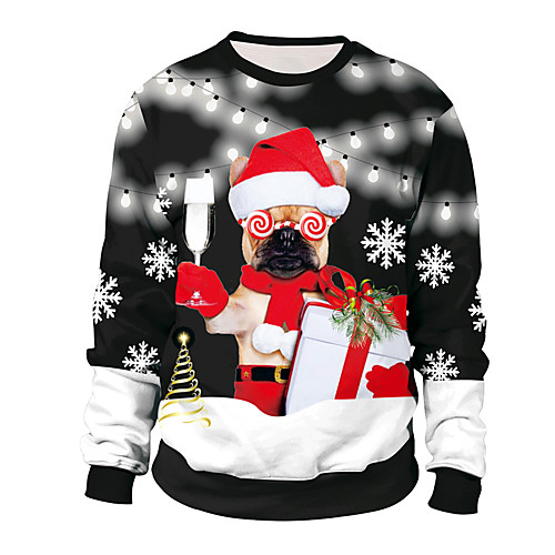 

Women's Men's Pullover Sweatshirt Graphic Ugly Christmas Daily Other Prints Basic Christmas Hoodies Sweatshirts Red