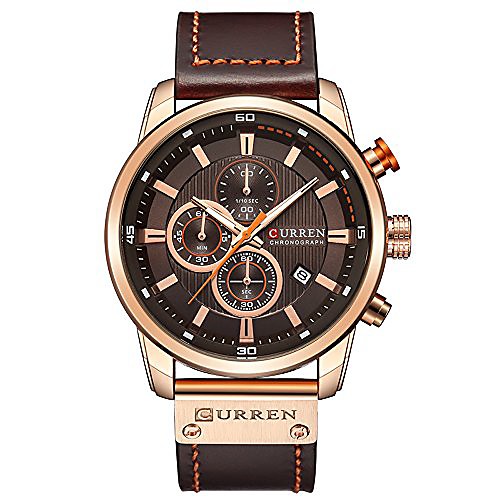 

curren men leather strap military watches men's chronograph waterproof sport wrist date quartz wristwatch gifts litbwat