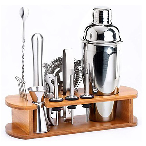 

Insulated Cocktail Shaker Bartender Kit Cocktail Shaker Mixer Stainless Steel 350ml Bar Tool Set with Stylish Bamboo Stand Perfect Home Bartending Kit and Martini Cocktail Shaker Set