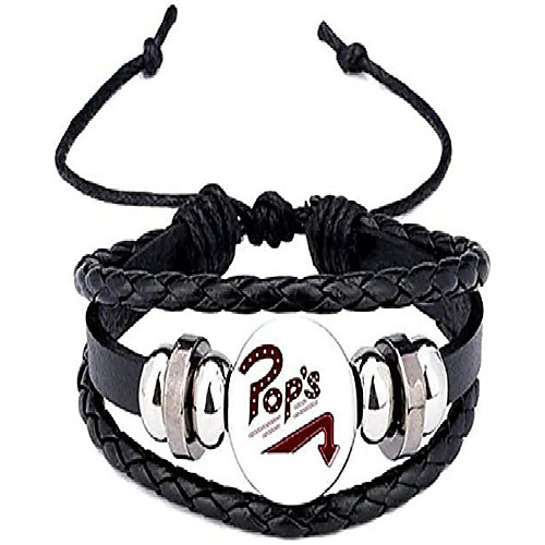 

premium riverdale pop's white tv show themed leather braided bracelet for men and women