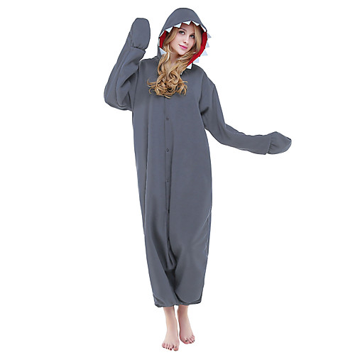 

Adults' Kigurumi Pajamas Shark Animal Onesie Pajamas Polar Fleece Ink Blue Cosplay For Men and Women Animal Sleepwear Cartoon Festival / Holiday Costumes / Leotard / Onesie / Leotard / Onesie