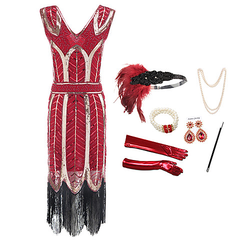 

The Great Gatsby Charleston Dance Costumes 1 Necklace Paillette Women's Party Theme Party Sleeveless Natural Polyester