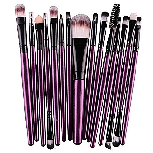 

15 pcs/sets eye shadow foundation eyebrow lip brush makeup brushes tool & #40;purple& #41;