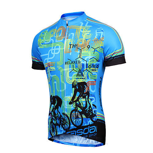 

TASDAN Men's Short Sleeve Cycling Jersey Polyester Plus Size Bike Jersey Top Clothing Suit Mountain Bike MTB Road Bike Cycling Breathable Quick Dry Sweat-wicking Sports Clothing Apparel