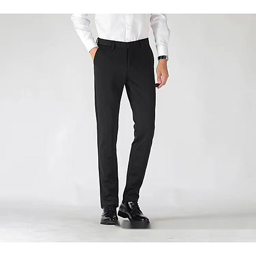 

Men's Basic Slim Daily Weekend Chinos Pants Solid Colored Black