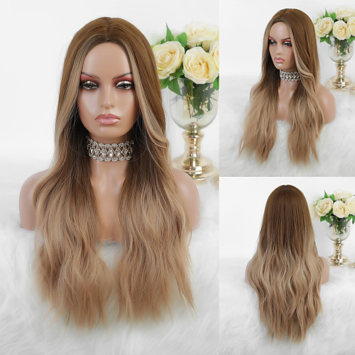 

Cosplay Costume Wig Synthetic Wig Ombre Wavy Body Wave Middle Part Wig Long Dark Blonde Synthetic Hair 26 inch Women's Fashionable Design Heat Resistant Party Blonde Mixed Color EMMOR / Ombre Hair