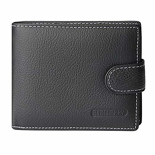 

rfid blocking bifold snap closure wallet with coin zipper pocket for men