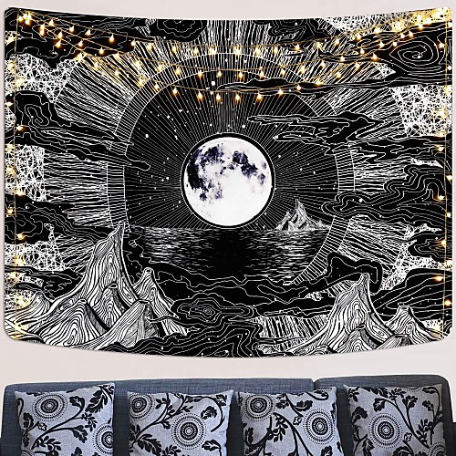 

Wall Tapestry Art Decor Blanket Curtain Picnic Tablecloth Hanging Home Bedroom Living Room Dorm Decoration Polyster Sky Star Moon Clouds Views