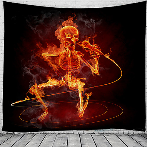 

Halloween Party Holiday Wall Tapestry Art Decor Blanket Curtain Picnic Tablecloth Hanging Home Bedroom Living Room Dorm Decoration Psychedelic Skull Skeleton Haunted Scary Polyester