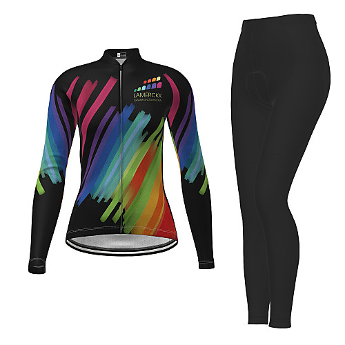 

21Grams Women's Long Sleeve Cycling Jersey with Tights Winter Black Novelty Bike Moisture Wicking Quick Dry Breathable Sports Novelty Mountain Bike MTB Road Bike Cycling Clothing Apparel / Athleisure