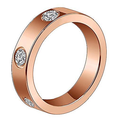 

crystals ring, love rings, promise with design best gifts for love women's 4mm titanium steel ring (rose gold, 5)