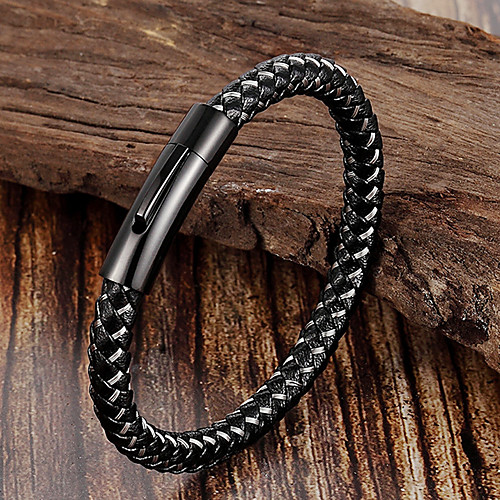 

Personalized Customized Bracelet Titanium Steel Daily Round 1pcs Black Silver / Laser Engraving