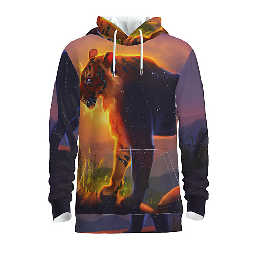 

Men's Daily Pullover Hoodie Sweatshirt Graphic Animal Hooded Basic Hoodies Sweatshirts Long Sleeve Yellow