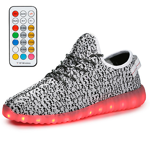 

Boys' Girls' Sneakers Comfort LED Shoes Children's Day Knit Lace up Little Kids(4-7ys) Big Kids(7years ) Daily Walking Shoes LED Luminous Black Red Blue Fall Spring / Booties / Ankle Boots