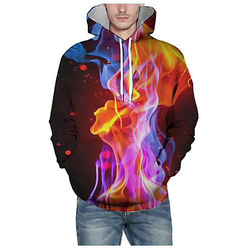 

Men's Daily Pullover Hoodie Sweatshirt 3D Graphic Hooded Basic Hoodies Sweatshirts Long Sleeve Black