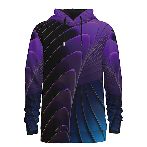 

Men's Pullover Hoodie Sweatshirt Graphic 3D Daily 3D Print Basic Hoodies Sweatshirts Purple