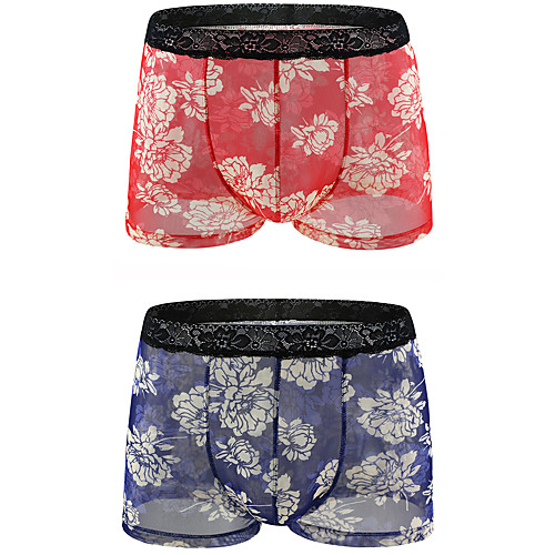 

Men's 2 Piece Print Boxers Underwear - Normal Low Waist Multi color M L XL