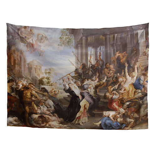 

Wall Tapestry Art Deco Blanket Curtain Picnic Table Cloth Hanging Home Bedroom Living Room Dormitory Decoration Polyester Fiber Oil Painting War