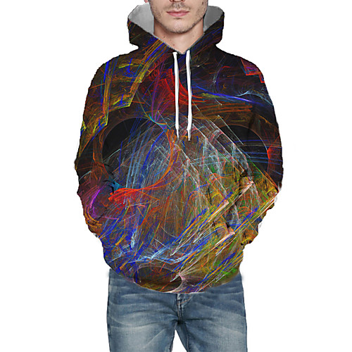 

Men's Pullover Hoodie Sweatshirt Graphic Abstract Daily 3D Print Basic Hoodies Sweatshirts Brown