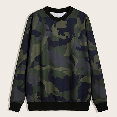 

Men's Hunting T-shirt Outdoor Breathable Quick Dry Ventilation Soft Fall Spring Summer Camo Top Cotton Long Sleeve Camping / Hiking Hunting Fishing Green