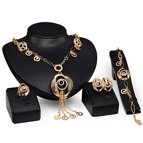 

Women's Clear Synthetic Diamond Bridal Jewelry Sets Simple Basic Elegant Earrings Jewelry Gold For Wedding Engagement 1 set